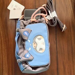 Cute Blue and Gray Kuromi Sling Water Crossbody Bag NWT